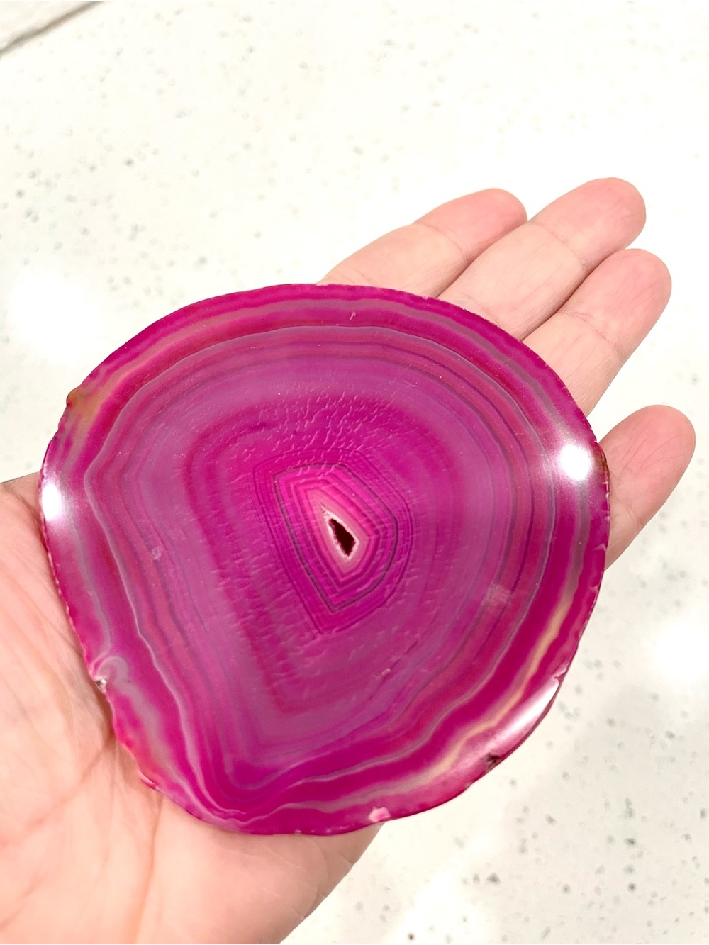 Pink Agate - Polished Gem Slice